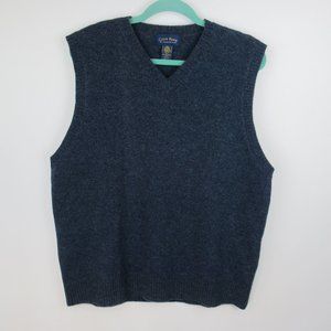Club Room Charter Club 100% Wool V-Neck Sweater Vest sz L